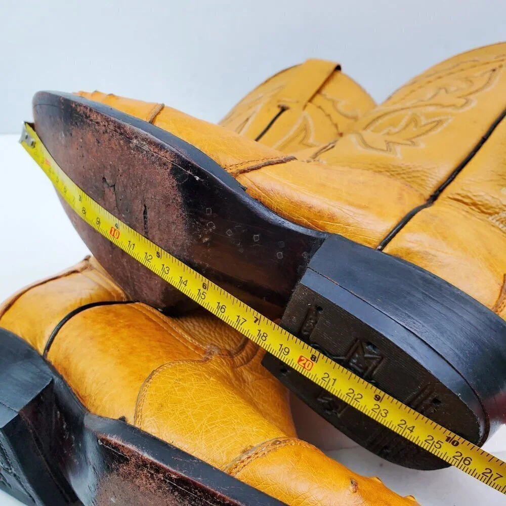 Ostrich Cowboy Boots African Only Leather Stitched Mexico 